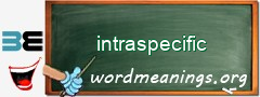WordMeaning blackboard for intraspecific